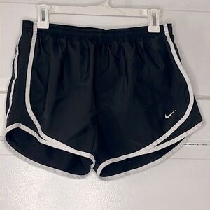 Nike Women’s Dri-Fit Black Running Shorts Sz Medium White Trim